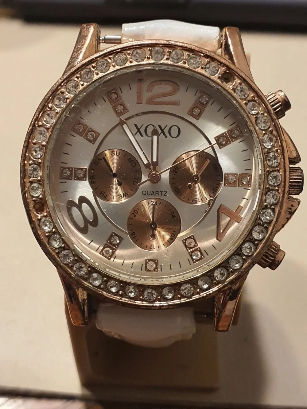 🦋10/$20🦋 XOXO Rose Gold/Silver Rhinestone Leather Women's Watch